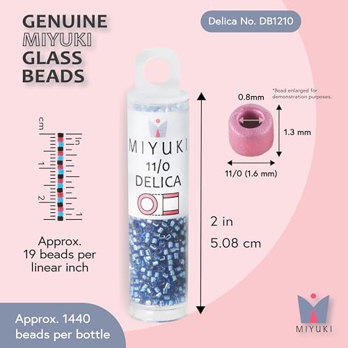 Miyuki Delica Seed Beads - color: DB1210 - Silver Lined Azure