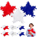 Weysat 6 Sets Patriotic Star Fleece Tied DIY Pillow Craft Kits Independence Day USA 4th of July Red White Blue 250th Fleece Tied Pillow Craft for Fourth of July Memorial Day Party Favor - style: Patriotic