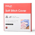 Poolin White Soft Stitch Cover 7" x 7" (50PCS), Heat Fusible Embroidery Backing