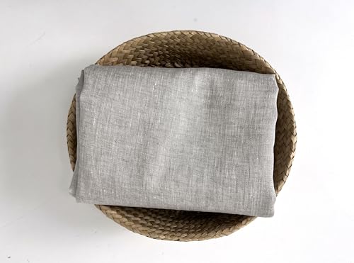100% Linen Fabric – Lightweight – Two-Tone Effect – Pre-Washed Soft & Breathable – 52" Wide – by The Linen Lab (Light Natural, 3 Yard pre Cut) - color: Light Natural, size: 3 yard pre cut