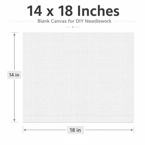 18 Mesh Needlepoint Blank Canvas - 14" x 18" - color: White 18 Mesh 14" x 18"