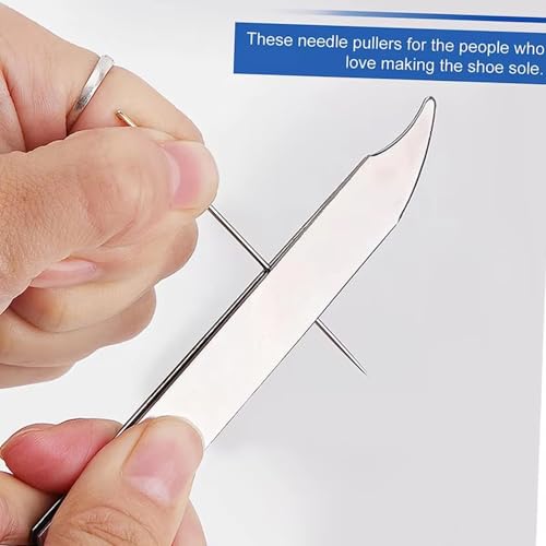 ArrErr 4 Pack Needle Grabbers Hand Sewing Needles Puller Large Eye Stitching Needles Gripper Heavy Duty Stainless Steel Tweezers Clips Grips for Embroidery Paperwork Quilting Craft Fabric Leather