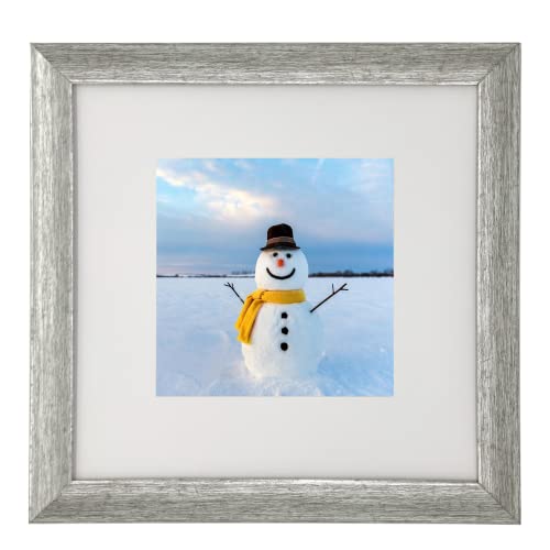 8x8 Silver Photo Frame Gallery Picture Frame with 5x5 mat,Freestanding and Wall Mountable - color: Silver, size: 8x8