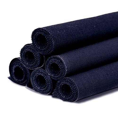 6 Pcs Linen Needlework Fabric, Square Embroidery Fabric 9 Colors Stitch Cloth for Garment Crafts and Decoration Embroidery Project - color: Maritime Blue, size: 20 * 20 inch