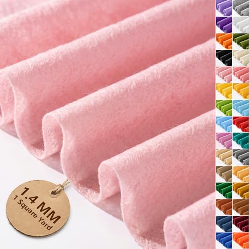 Baby Pink Soft Felt Sheet 36'' X 36'', 1.4mm Felt Fabric Sheet for Crafts - color: Baby Pink