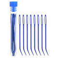 uxcell 8 Pcs Yarn Needle Kit, 2.76 Inch Tapestry Needles Bent High Carbon Iron Large Eye Sewing Darning Needles Hand Sewing Needles with Storage for Hand Sewing Art Crafts, Blue - color: Blue