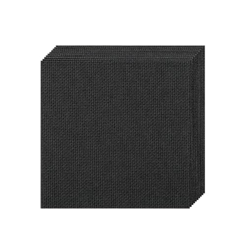10 PCS Black Aida Cloth 14 Count Cross Stitch Fabric (11.8×11.8 Inch) - size: 11.8×11.8 Inch