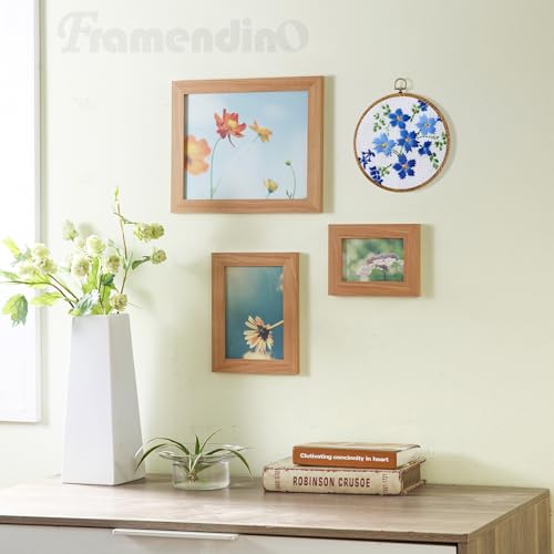 Framendino, 15 Pack Round Embroidery Hoops 8 Inch Imitated Wood Display Frame Circle Cross Stitch Hoop Ring for Hanging Ornaments - color: 8", size: 15 Pack
