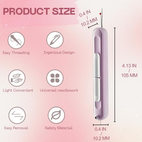 2 in-1 Needle Threaders Seam Ripper 2024 New, Upgraded Seam Ripper Tools, Stretchable Remover Needle Threading (new-1PCS-Purple) - color: new-1PCS-Purple