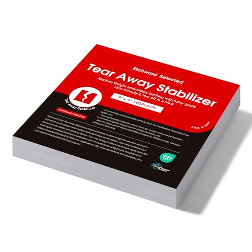 BAI Tear Away Stabilizer for Embroidery 2.0oz, 12"x12" 100 Sheets - color: 12"x12" 100 sheets