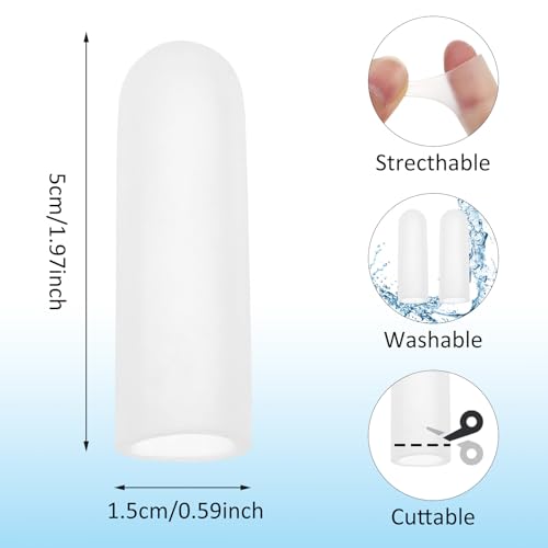 WY LIGHTING Gel Finger Cots, 10 PCS Gel Finger Protectors, Clear, Nude - color: Clear, Nude, 5 Pairs