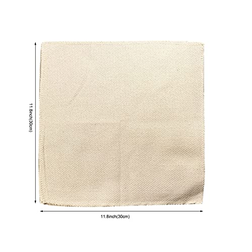 Punch Needle Fabric -6 Pcs Linen Needlework Fabric Needle Embroidery Cloth for DIY Art Craft Handwork - size: 12 inches