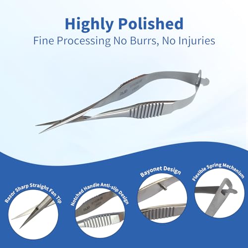 RWD VANNAS Micro Spring Scissors, 3.2" Straight Fan Tip (S11036-08) - size: Fan Straight Tip-S11036-08