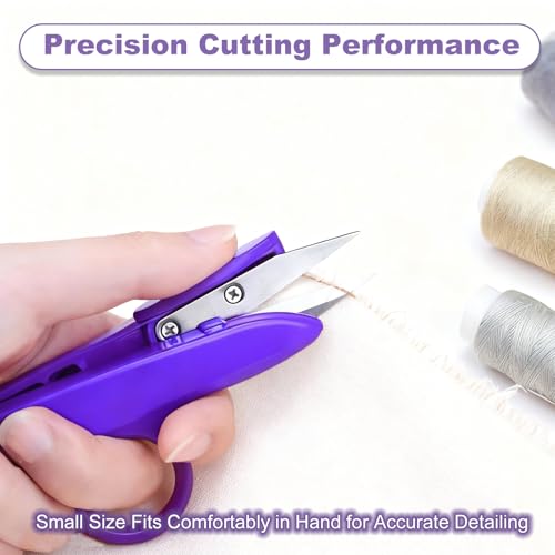 Thread Snips Scissors for Sewing Small Plastic Sewing Nippers Embroidery Snippers Craft Snip Cutters and Thread Clippers for Cutting Thick Fabric and Fishing Line(Purple)