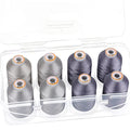New brothread 8 Spools Embroidery Machine Thread with Box 4xSilver+4xPewter - color: Silver+Pewter