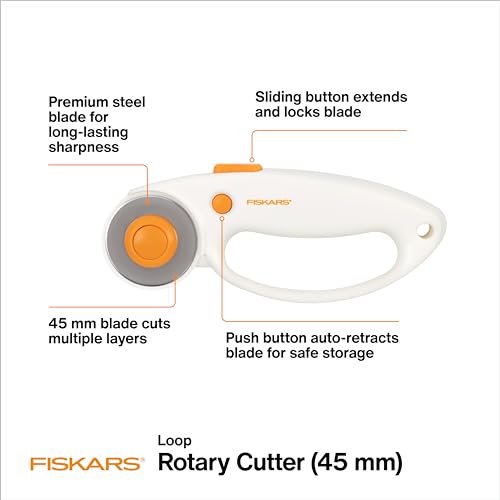 Fiskars 45mm Loop Rotary Cutter for Fabric, Arts, Crafts, Sewing - color: Standard