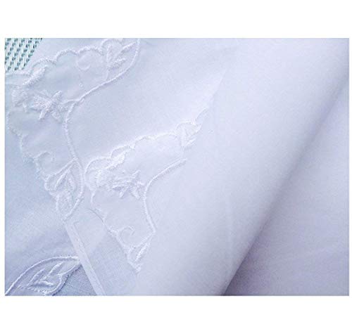 MileyMarla Ladies Embroidery Cotton White Handkerchiefs Lace Wedding Hankies - color: E-25pcs