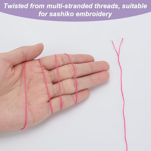 FREEBLOSS 4 Pcs Sashiko Thread Sashiko Skein 4 * 100 M Pure Cotton Embroidery Thread Japanese Sewing Threads Quilting & Embroidery Sewing Kit Supplies 4 Pink Theme Colors - color: Dark Pink