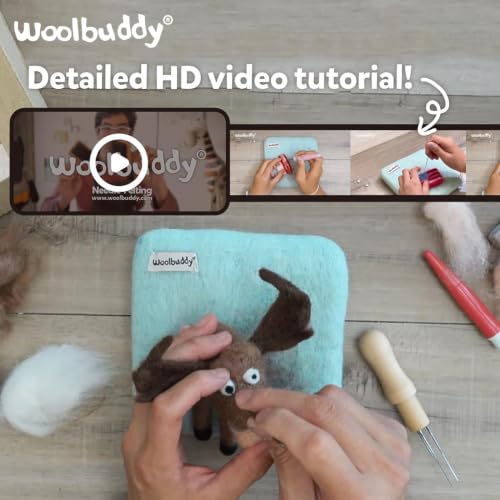 Woolbuddy Needle Felting Kit 24 Colors Wool Roving for Adults & Beginner - color: 24 Colors