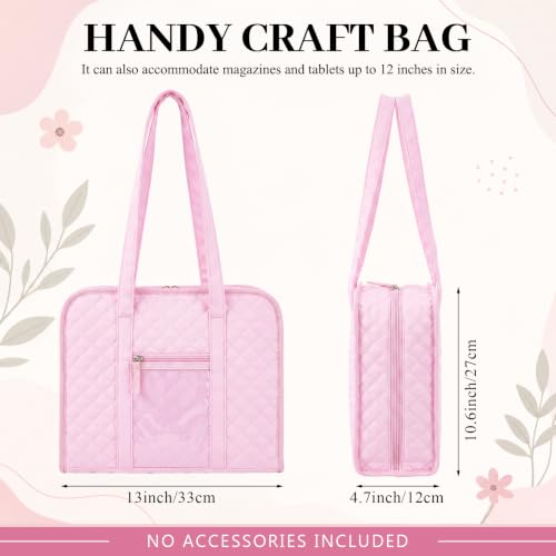 Abbylike Sewing Embroidery 8 Compartments Bag, Pink - style: Pink