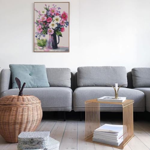 Flowers Stamped Cross Stitch Kits Flowers Cross Stitch Patterns,Dimensions Cross Stitch Kits Embroidery Kit Arts and Crafts for Beginners 15.7x11.8 inch - color: D049