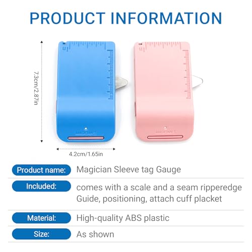 Magnetic Sewing Machine Sleeve Tool Seam Guide with Seam Ripper Ruler Scale - color: blue