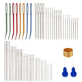 60pcs Large Eye Hand Sewing Needles Kit, Stainless Steel Blunt & Sharp Darning Needles & Bent Tapestry Needles & Embroidery Needle with Case,Perfect for Crochet/Darning/Yarn/Embroidery Projects