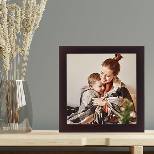 Lawrence Frames 755955 Espresso Wood Picture Frame, Dark Walnut, 5x5 - color: Dark Walnut, size: 5x5