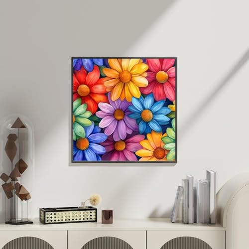 niurenmaoyi Stamped Cross Stitch Kits for Beginners,Counted Embroidery Craft Kits for Adults,Needlepoint Kits for Adults,Flowers Wall Art 13.8X13.8In - color: Cross Stitch Kits0421-01