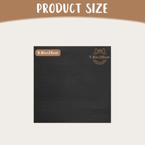 10 PCS Black Aida Cloth 14 Count Cross Stitch Fabric (9.8×9.8 Inch) - size: 9.8×9.8 Inch