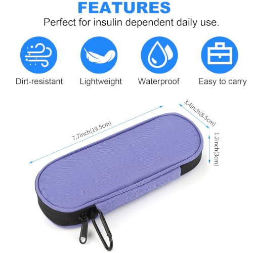 Insulin Pen Cooler Travel Case with 2 Reusable TSA Approved Ice Packs, Diabetic Medication Insulated Cooler Bag for Insulin Pens and Other Diabetic Supplies Storage Light Purple - color: Light Purple