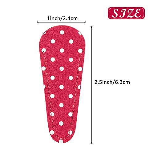 Mudder 6 Pieces Leather Sheaths for Scissors, Polka Dot Embroidery