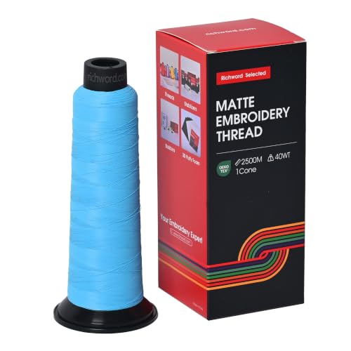 BAI Matte Machine Embroidery Thread 120D/2 40 wt Low Shine Sky Blue-8327 - color: Sky Blue-8327