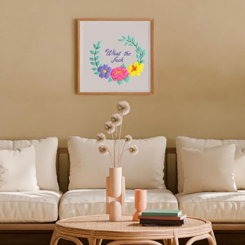 Louise Maelys Funny Floral Quote Embroidery Kit for Beginners DIY Craft - color: funny flower 2