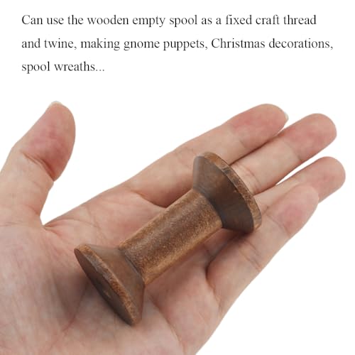 HAHIYO 2.36Inch/6cm 4PCs Light Brown Color Wood Spool - Natural Unfinished Wooden Thread Spools for Textile Wire Weaving Ribbon Crafts DIY Art Education Smooth Rotatable Bobbins - color: Light Brown, size: 2.36Inch-4P