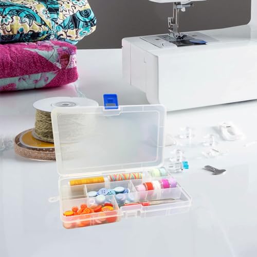 DUOFIRE Plastic Organizer Storage Box, Adjustable Divider 15 Grids, 2 Pack - color: White - 15 Grids, size: 2 pack