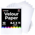 Hygloss Velour Paper 8.5 x 11, Soft Flocked Craft Paper, 10 Sheets White - color: White