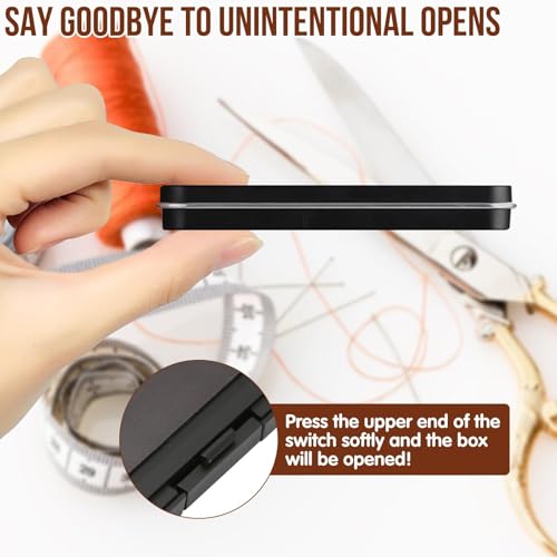 3Pcs Magnetic Pin Holder Box with Transparent Acrylic Lid, Strong Built-In Magnet Secures Pins Under 6.5cm, Sewing Needle Organizer Box with Snap Closure, Craft Supplies Storage Gift for Sewers - color: 3Pcs