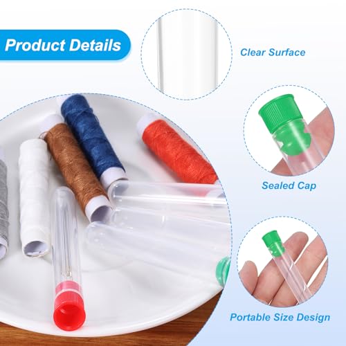 PATIKIL 4" Length Plastic Sewing Needle Storage Holder, 10 Pcs Portable Matte Embroidery Needle Pin Toothpick Storage Tubes Case for Craft Knitting, Green - color: Green, size: 4"