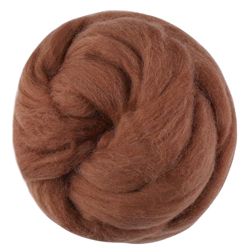 3.53oz Needle Felting Wool Roving Wool for Felting Wool Felting Supplies - color: dark coffee