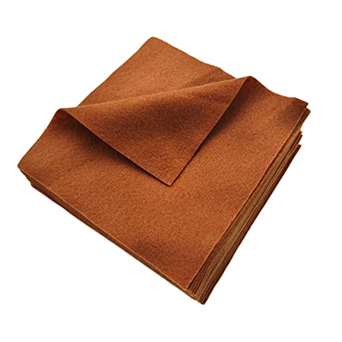 Jtnohx Soft Felt Fabric Flexible Craft Felt Sheets Light Brown 6" 20Pcs - color: Light Brown