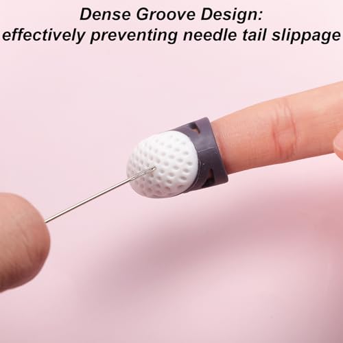 20 Pcs Thimble Finger Protector, 2 Colors Silicone Thimble Fingertip Grips