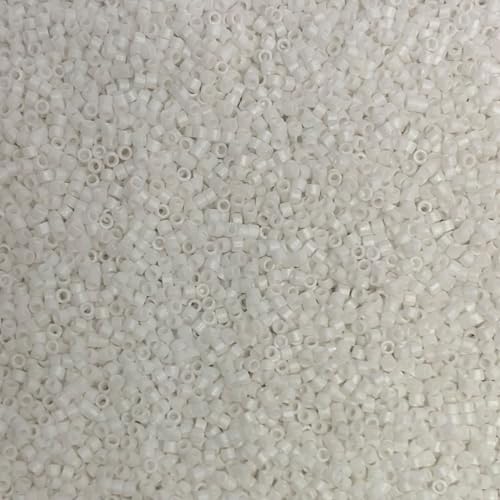 Miyuki Delica 11/0 Seed Beads - Glass Beads Bulk 5 Grams & Size 1.6mm 1000 Pieces Glass Seed Beads Matte White (DB351) - color: DB351