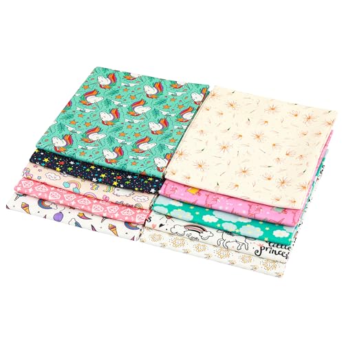 Craftido -25 Options- 100% Cotton Quilting Fabric Bundles 10pcs Fat Quarters 18”x21”-Medium Weight 5.2 oz- Soft Cotton for Quilting, Sewing Project, Patchwork, DIY Crafts – Day Dreaming - color: Day Dreaming