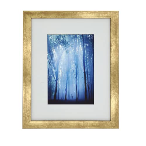 8x10 Photo Frame Gallery Picture frame with 5x7 mat,Freestanding and Wall Mountable,Gold - color: Gold, size: 8x10