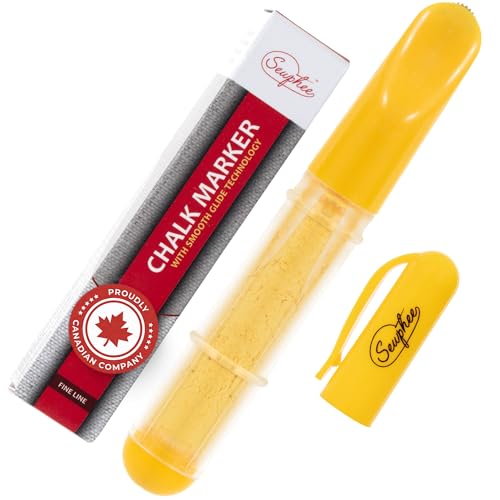 Fabric Markers for Sewing – Ergonomic Tailors Chalk Pen with Improved Dosing Wheel for Sharp Lines - Washable Sewing Chalk Marking Pens that are Compatible with Most Fabrics - Yellow 1 Pack - color: Yellow - 1 Pack