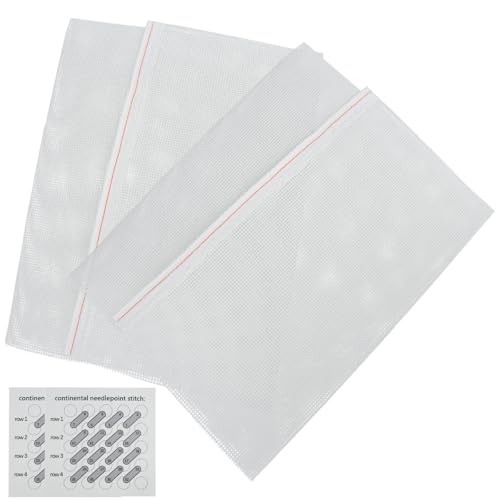 2 Pack Needlepoint Blank Canvas Polyester Cotton Mesh Canvas Sheets 14 CT White for Needlepoint and Embroidery Projects Equipped
