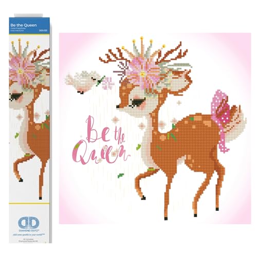 DIAMOND DOTZ Be The Queen Deer Diamond Painting Kit for Adults with Gems - size: 35 x 35 cm (13.8 x 13.8 in)