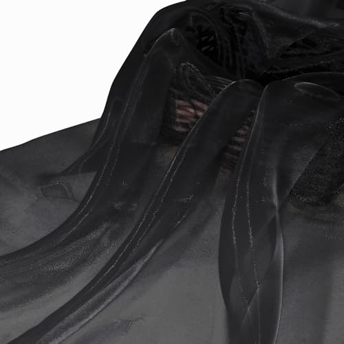 Manyshofu Black Organza Fabric by The Yard, 60 Wide (2 Yard) - color: Black, size: 2 Yard