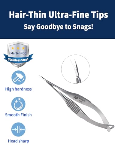 RWD VANNAS Micro Spring Scissors, 3.2" Curved Tapered Tip (S11002-08) - size: Curved Tapered Tip - S11002-08